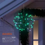 Alpine Corporation 10 in. Twig Snowflake Christmas Ornament with Green LED Lights thumbnail 6