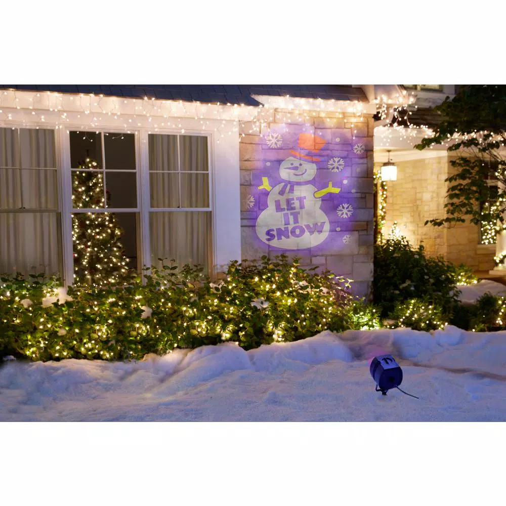 LightShow Holiday Outdoor LED Projector with 8 Slides and Multi-Color Swirl Light Effects