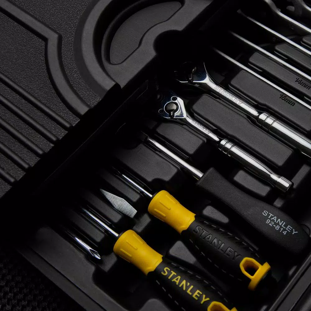 Stanley 151-Piece Mechanic Tool Set with Chrome Vanadium Steel and Bonus Stud Finder
