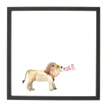 Petal Lane Home Watercolor Lion Magnetic Memo Board with Ebony Frame thumbnail 1