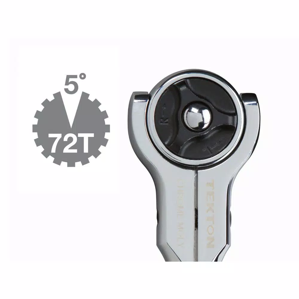TEKTON 1/2 in. Drive 12 in. Swivel Head Ratchet, 72-Tooth