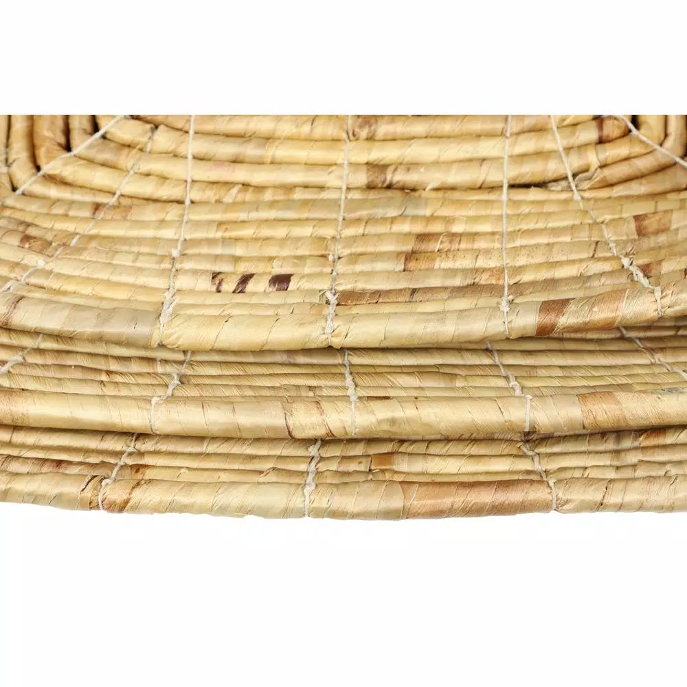 LITTON LANE Soft Gray Water Hyacinth and Seagrass Wicker Decorative Tray Set of 3 with Handles
