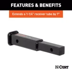 CURT 7" Receiver Tube Extender for 1-1/4" Shank thumbnail 4