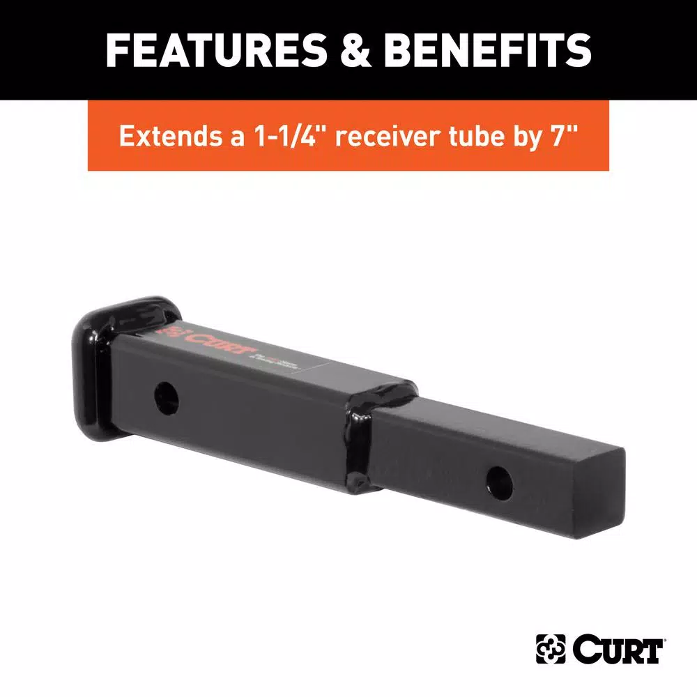 CURT 7" Receiver Tube Extender for 1-1/4" Shank
