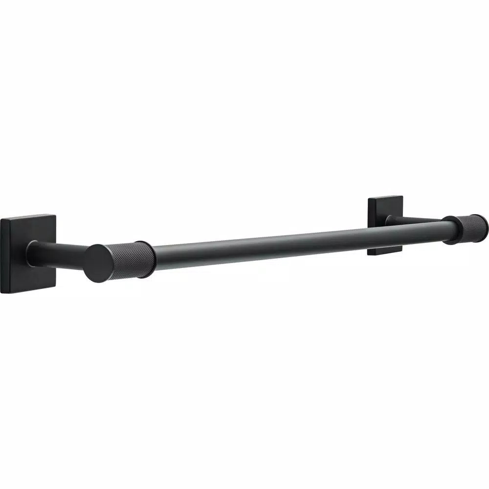 Delta Averland 18 in. Matte Black Towel Bar, Contemporary Knurled Design
