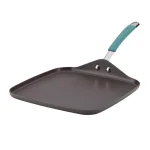 Rachael Ray Cucina 11 in. Hard-Anodized Aluminum Nonstick Square Grill Pan, Agave Blue and Gray thumbnail 1