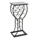 Kings Brand Furniture Kings 11-Bottle Black Metal Wine Rack with Marble Finish Top thumbnail 2