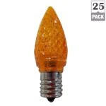 Unbranded C9 Orange LED Light Bulbs, Super Bright Faceted Replacement Lights (Pack of 25) thumbnail 2