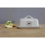 3R Studios White Stoneware Butter Dish Set of 2 - Farm to Table Country Style thumbnail 4
