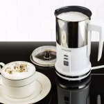 Ovente 3-in-1 Electric Milk Frother & Heater, White Stainless Steel with See-Through Lid thumbnail 6