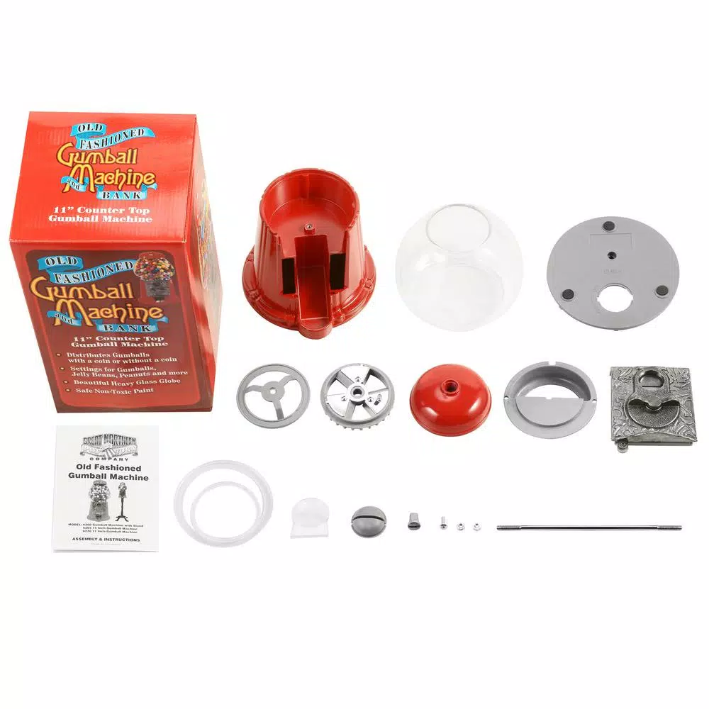 Great Northern Junior Vintage Gumball Machine and Coin Bank - Classic Red
