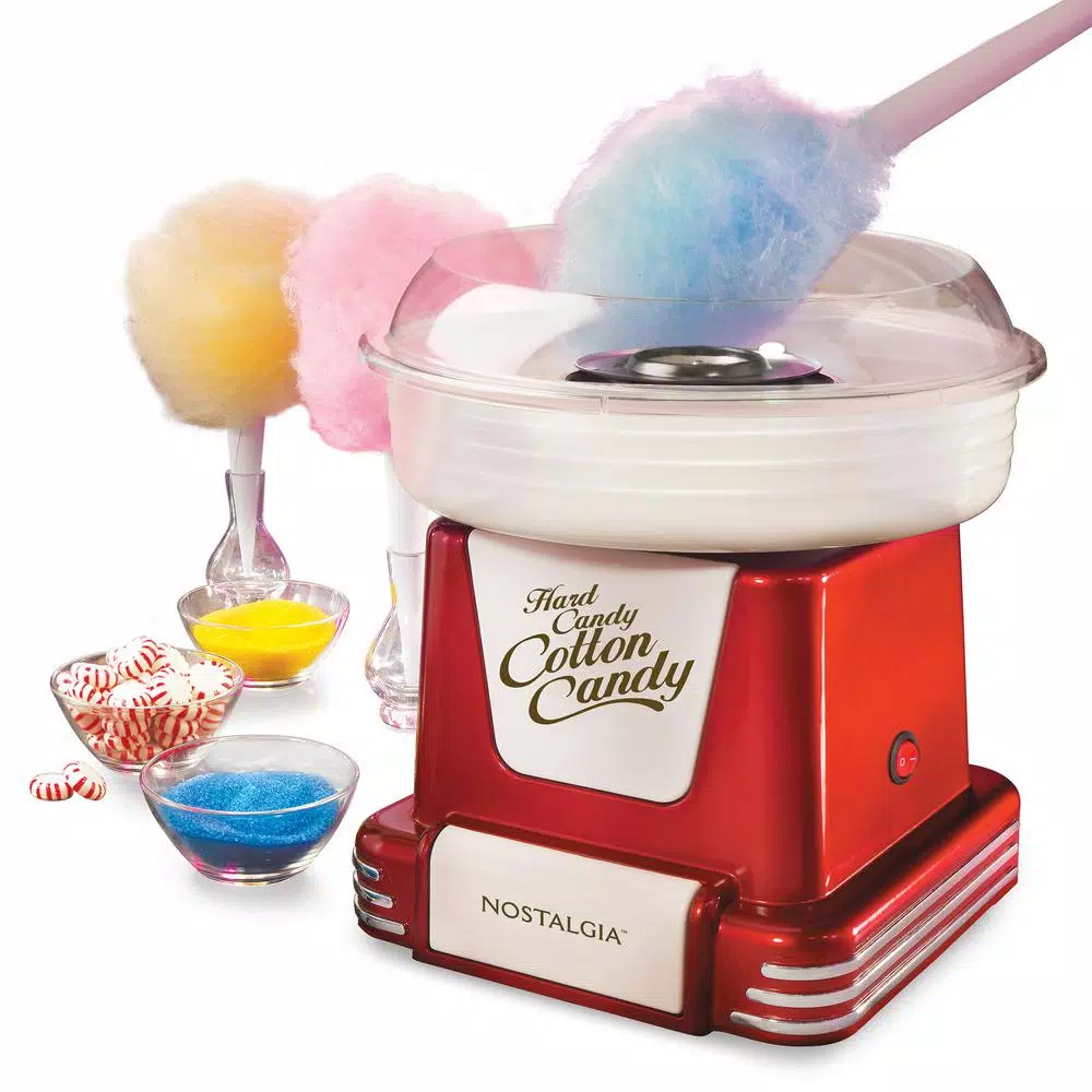 Nostalgia PCM805 Retro Series Hard & Sugar Free Cotton Candy Maker, Red