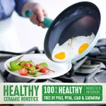 GreenLife Diamond 2.5 qt. Aluminum Ceramic Nonstick Sauce Pan with Glass Lid, Turquoise thumbnail 2