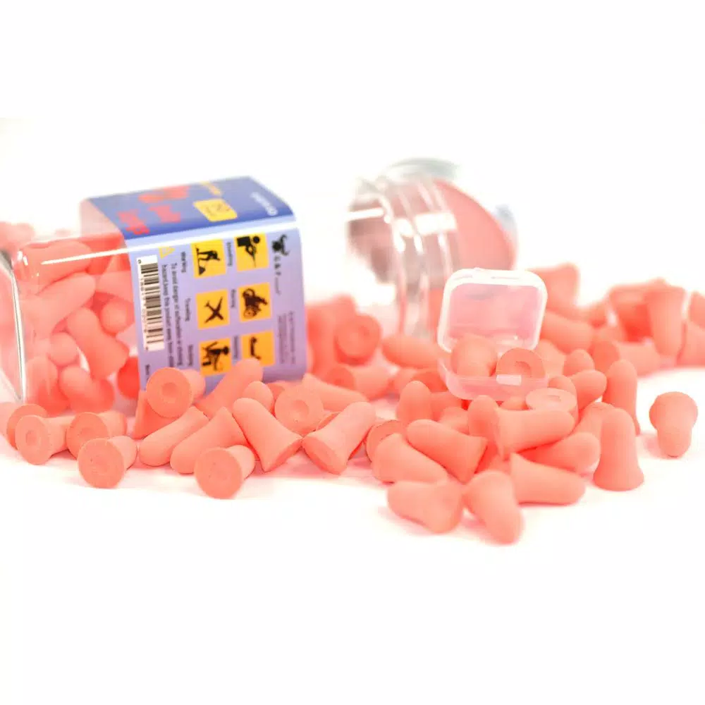 G & F Products Premium Foam Ear Plugs, 34dB NRR Sound Blocking Hearing Protection, 50 Pairs with Travel Case