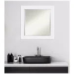 Amanti Art Corvino 25 in. Square White Matte Wood Framed Beveled Edge Bathroom Vanity Mirror thumbnail 7
