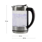Ovente KG612S 1.7L Glass Electric Kettle, 1500W Silver Stainless Steel with Blue LED Light thumbnail 8