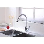 Vanity Art Single-Handle Pull-Down Kitchen Faucet, Chrome Finish, Brass Construction thumbnail 8