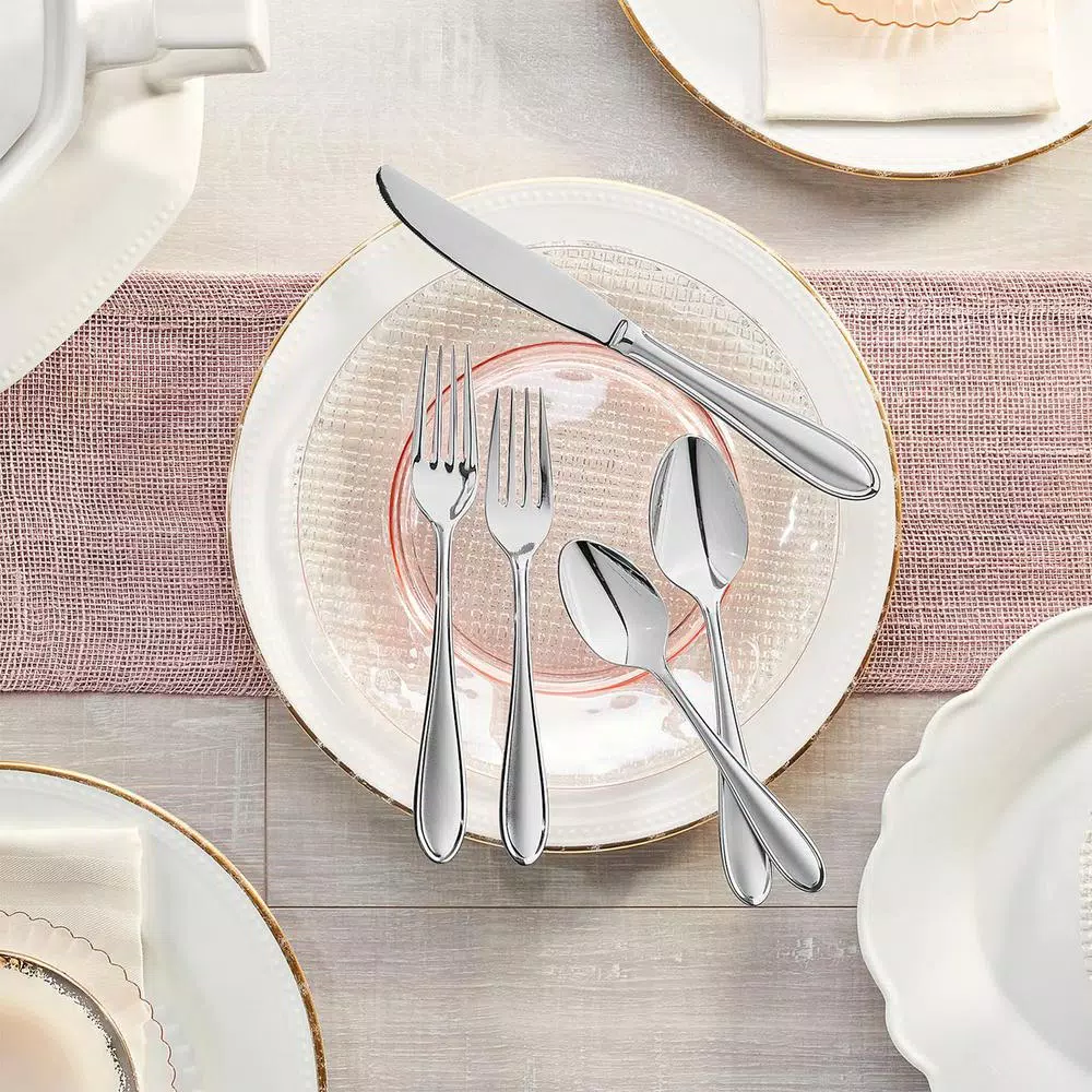 Hampton Signature Gourmet Frosted 20-Piece Stainless Steel Flatware Set
