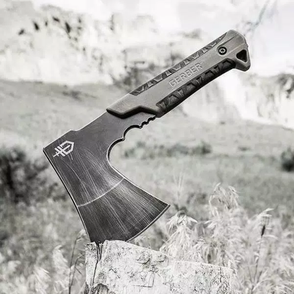 Gerber Pack Hatchet Fixed Blade Camping Axe with Rubber Grip and Nylon Sheath