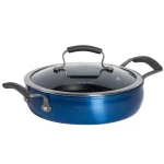 Epicurious 3 Qt. Hard-Anodized Aluminum Nonstick Saute Pan with Glass Lid, Blue thumbnail 1