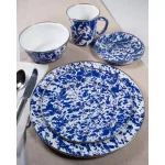 Golden Rabbit 20 in. Cobalt Swirl Enamelware Round Serving Tray thumbnail 3