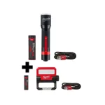 Milwaukee REDLITHIUM USB Rechargeable LED Flashlight and Pivoting Flood Light 2-Pack thumbnail 1
