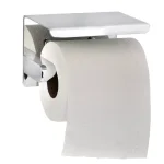 Alpine Industries Single Post Toilet Paper Holder with Storage Shelf, Chrome Finish thumbnail 3