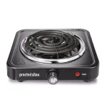 Proctor Silex 1200W Single Burner Stainless Steel Hot Plate, 5.5 in. Black thumbnail 1