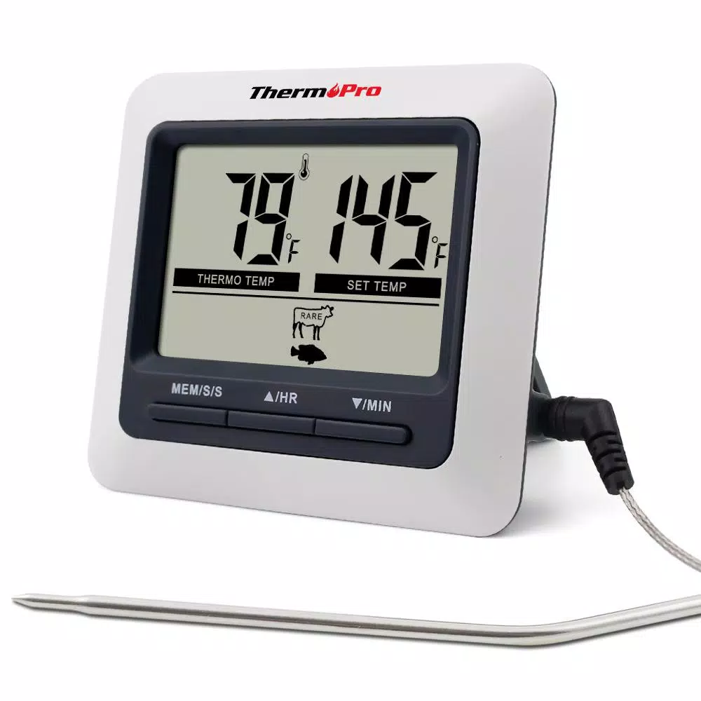 ThermoPro TP-04 Digital Meat Thermometer with Large LCD, 40 in. Stainless Steel Probe & Magnetic Backing
