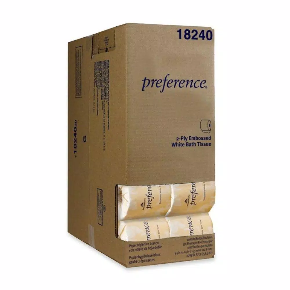 Georgia-Pacific Preference White Embossed 2-Ply Bathroom Tissue, 40 Rolls