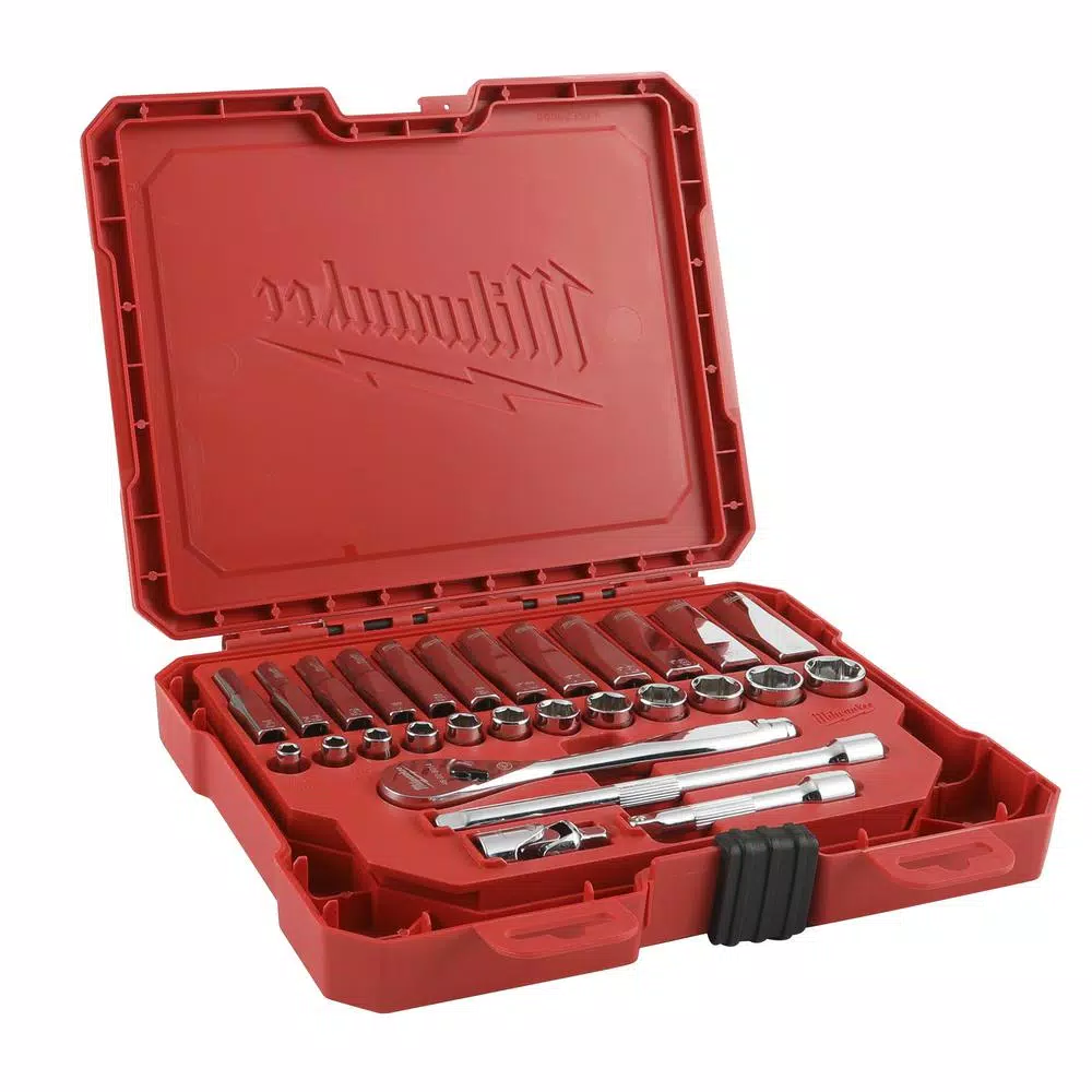 Milwaukee 54-Piece 1/4 in. and 3/8 in. Drive SAE Ratchet and Socket Mechanics Tool Set