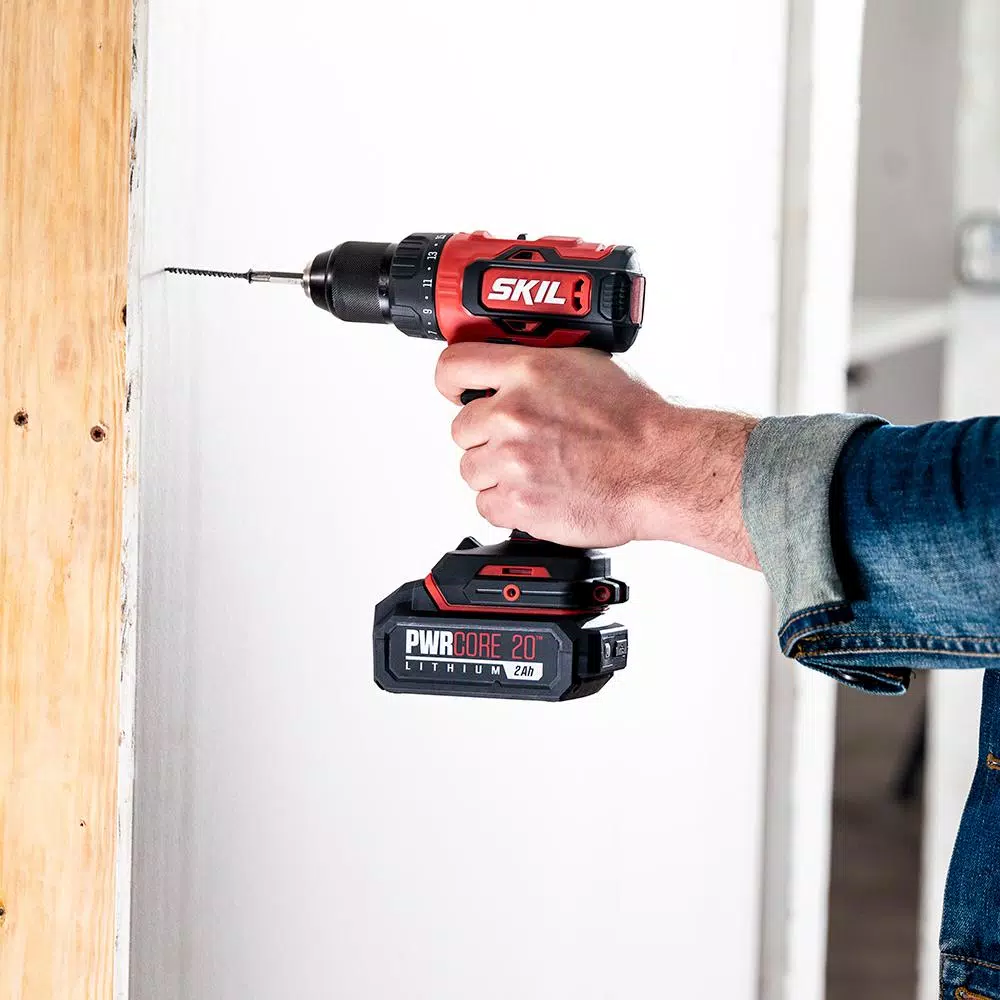 Skil PWRCore 20V Brushless 1/2 in. Cordless Drill Driver Kit with 2.0Ah Battery and PWRJump Charger