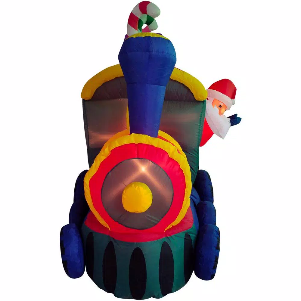 Fraser Hill Farm 6 ft. Santa on Christmas Express Inflatable Holiday Decoration