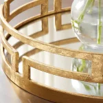 Home Decorators Collection Gold Metal Decorative Round Mirror Tray thumbnail 5