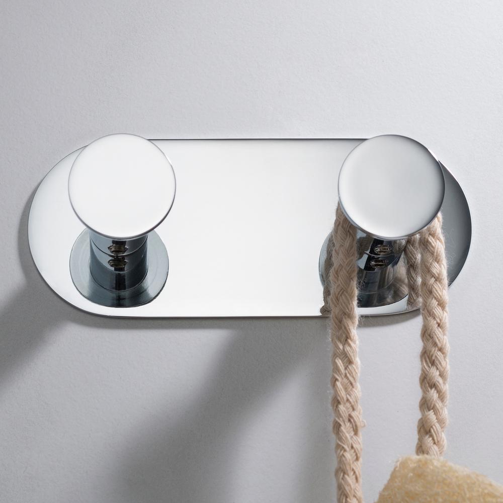 KRAUS Elie Double Robe and Towel Hook, Solid Brass, Chrome