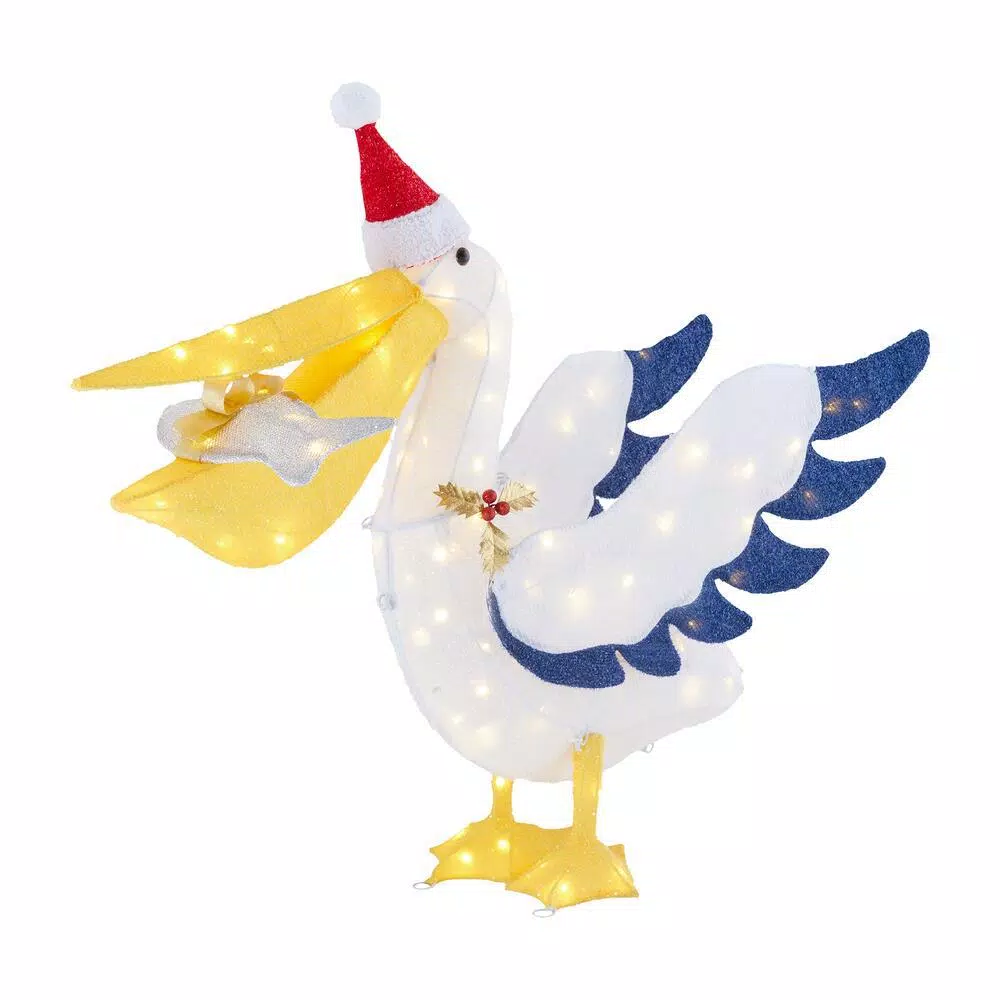 Home Accents Holiday 32-in. LED Pelican Yard Decoration with 105 Warm White Lights