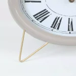 Winsome House Gray Oval Decorative Table Clock - Shabby Chic Analog Desk Clock with Roman Numerals thumbnail 7
