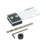 POWERTEC 1/4 in. Dowel Drilling Jig Kit with M-35 Cobalt Drill Bit and Stop Collar thumbnail 1