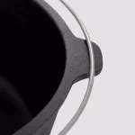 ExcelSteel 6 qt. Round Cast Iron Dutch Oven with Lid, Black thumbnail 2