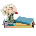 Mind Reader Assorted Color Rainbow Steel Rectangular Serving Tray with Handles thumbnail 3