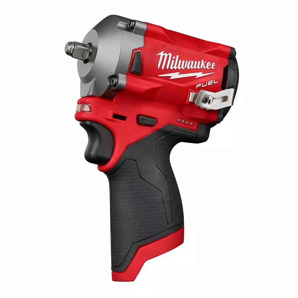 Milwaukee M12 FUEL 12V Brushless Cordless Stubby Impact Wrench Combo Kit (3/8 in. & 1/2 in.) with Two 3.0 Ah Batteries