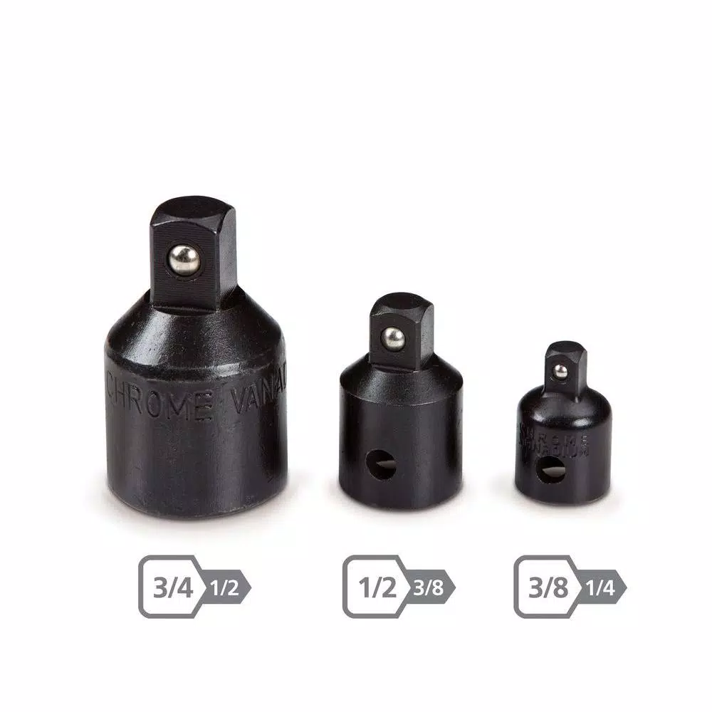 TEKTON 3-Piece Impact Reducer Set, Chrome Vanadium Steel Socket Adapters