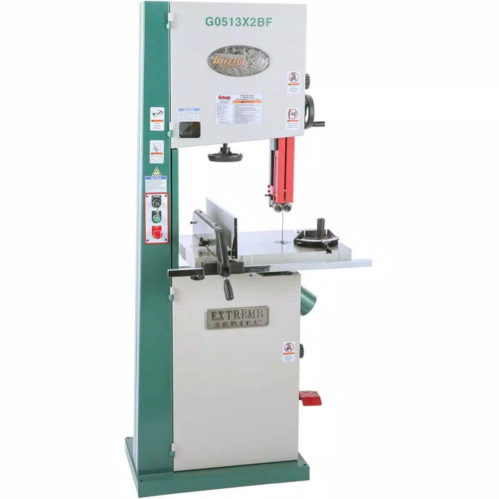 Grizzly Industrial Grizzly 17 in. Extreme-Series 2 HP Heavy-Duty Bandsaw with Cast-Iron Trunnion and Foot Brake