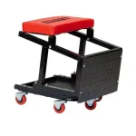 Pro-Lift Red 2-in-1 Creeper Seat and Step Stool with Tool Tray and Swivel Casters thumbnail 1