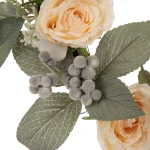 Glitzhome 22 in. Hydrangea Rose Wreath with 28 in. Wooden Window Frame Decor thumbnail 4