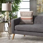 LR Resources Chic Beige Striped Fringe Throw Pillow - 18 x 18 in. Cotton Cover Hypoallergenic Polyester Fill thumbnail 6