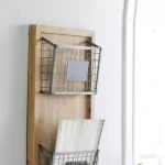 StyleWell Wood Wall Organizer with 2 Metal Wire Baskets and Chalkboard Labels thumbnail 3