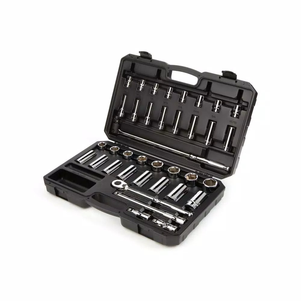 TEKTON 38-Piece 1/2 in. Drive 6-Point Socket and Ratchet Set, SAE (3/8 to 1-5/16 in.)