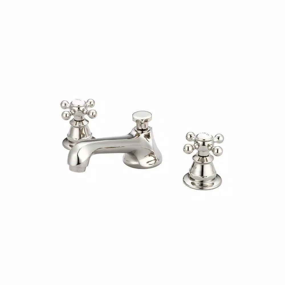 Water Creation Century Classic 8 in. Widespread 2-Handle Bathroom Faucet, Polished Nickel PVD with Pop-Up Drain