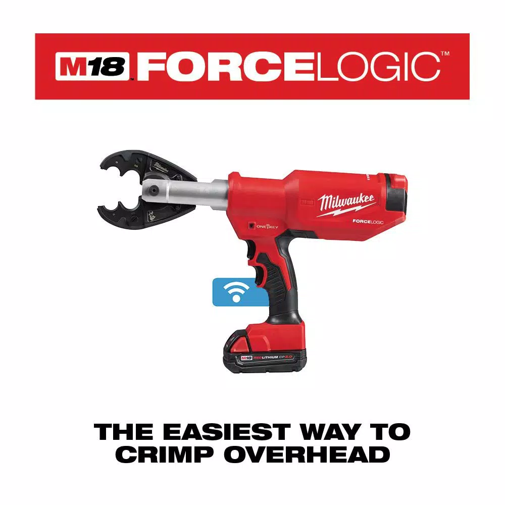 Milwaukee M18 FORCE LOGIC 6-Ton Pistol Utility Crimping Kit with O-D3 Jaws and 2 Batteries